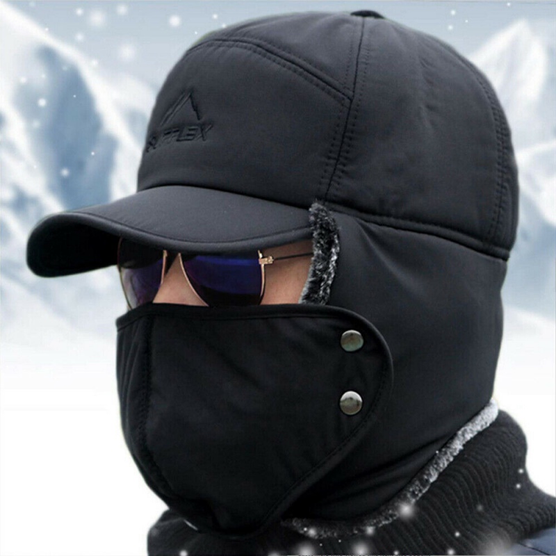 bomber crew beanie hat with full face covering